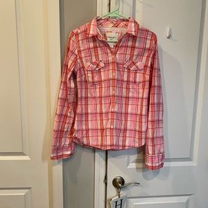American Eagle Classic Pink Plaid Button Down